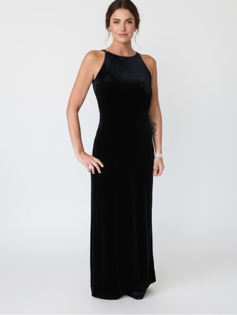 Laundry By Shelli Segal Black Velvet Dress Size 6 - Picture 2 of 12
